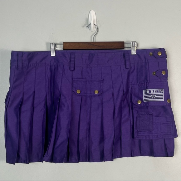 PD Kilts Mini Cargo Kilt Size 46 purple steampunk - Picture 1 of 4